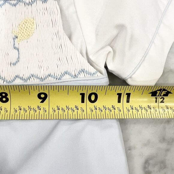 Petit Ami Boys Birthday Blue Smocked Embroidered Jon Jon 2-Piece Romper 24 Mths - Picture 10 of 10